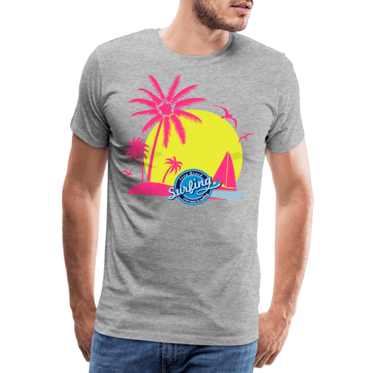 Beach Männer Premium T-Shirt - Grau meliert