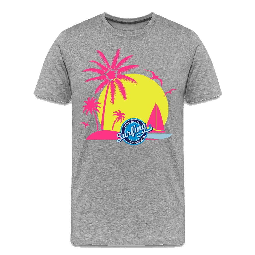 Beach Männer Premium T-Shirt - Grau meliert