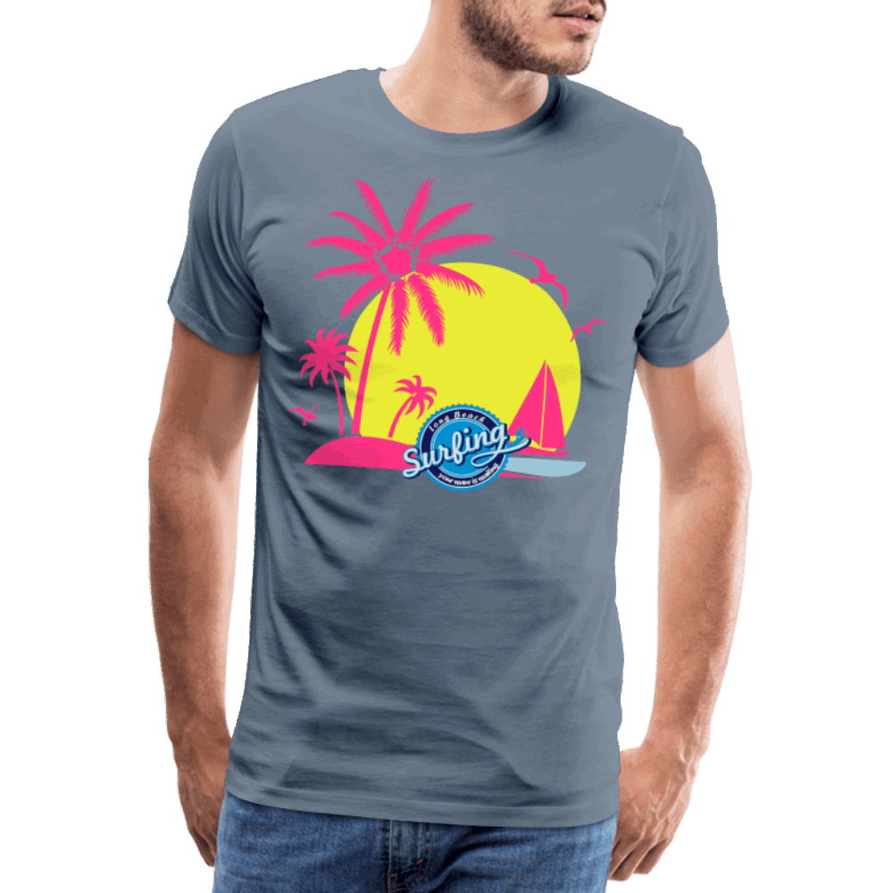 Beach Männer Premium T-Shirt - Blaugrau