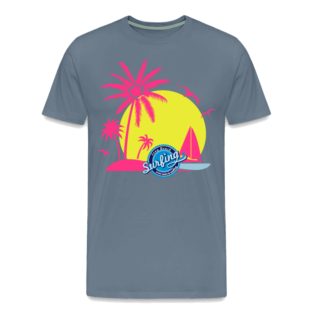 Beach Männer Premium T-Shirt - Blaugrau