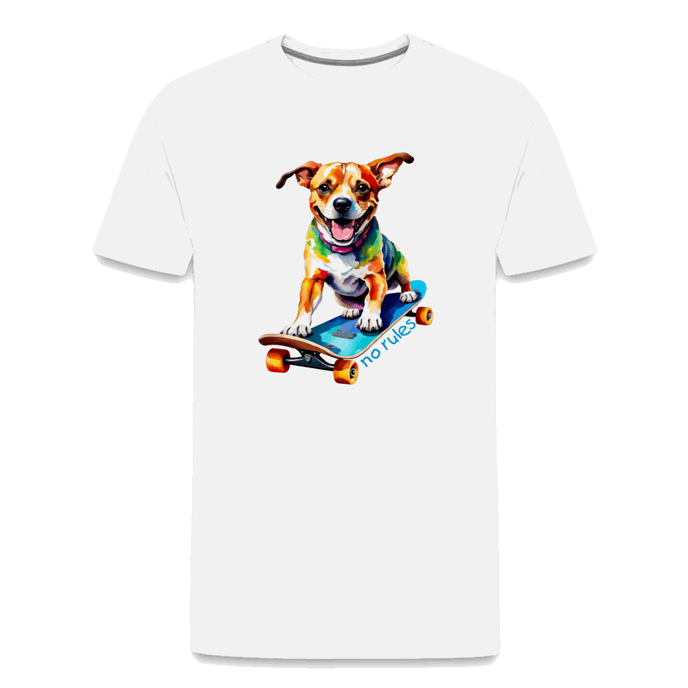 Happy Skater Dog Männer Premium T-Shirt - weiß