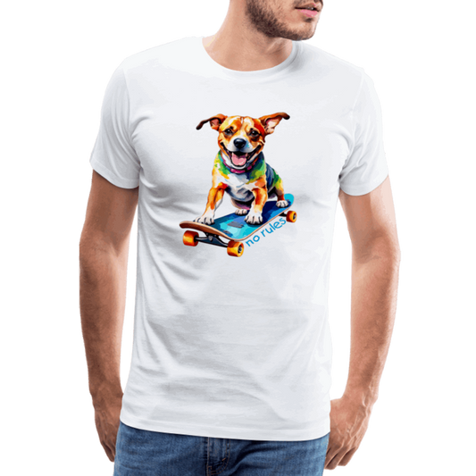 Happy Skater Dog Männer Premium T-Shirt - weiß