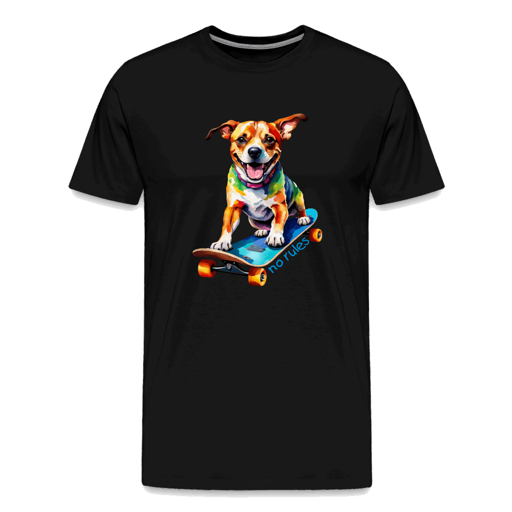 Happy Skater Dog Männer Premium T-Shirt - Schwarz