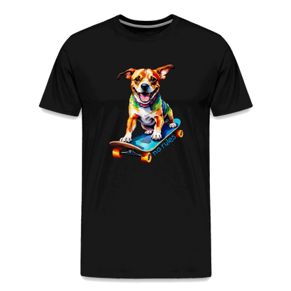 Happy Skater Dog Männer Premium T-Shirt - Schwarz