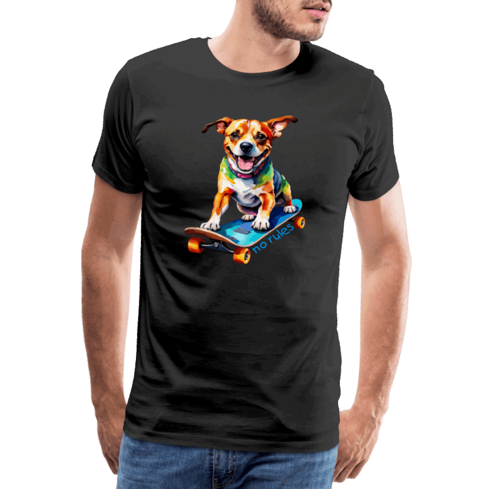 Happy Skater Dog Männer Premium T-Shirt - Schwarz