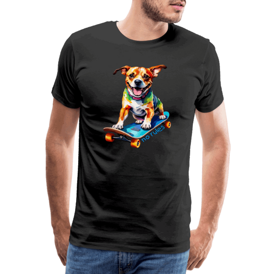 Happy Skater Dog Männer Premium T-Shirt - Schwarz