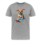 Happy Skater Dog Männer Premium T-Shirt - Grau meliert