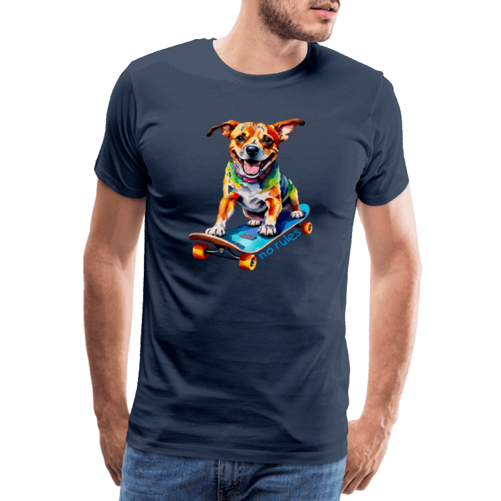 Happy Skater Dog Männer Premium T-Shirt - Navy