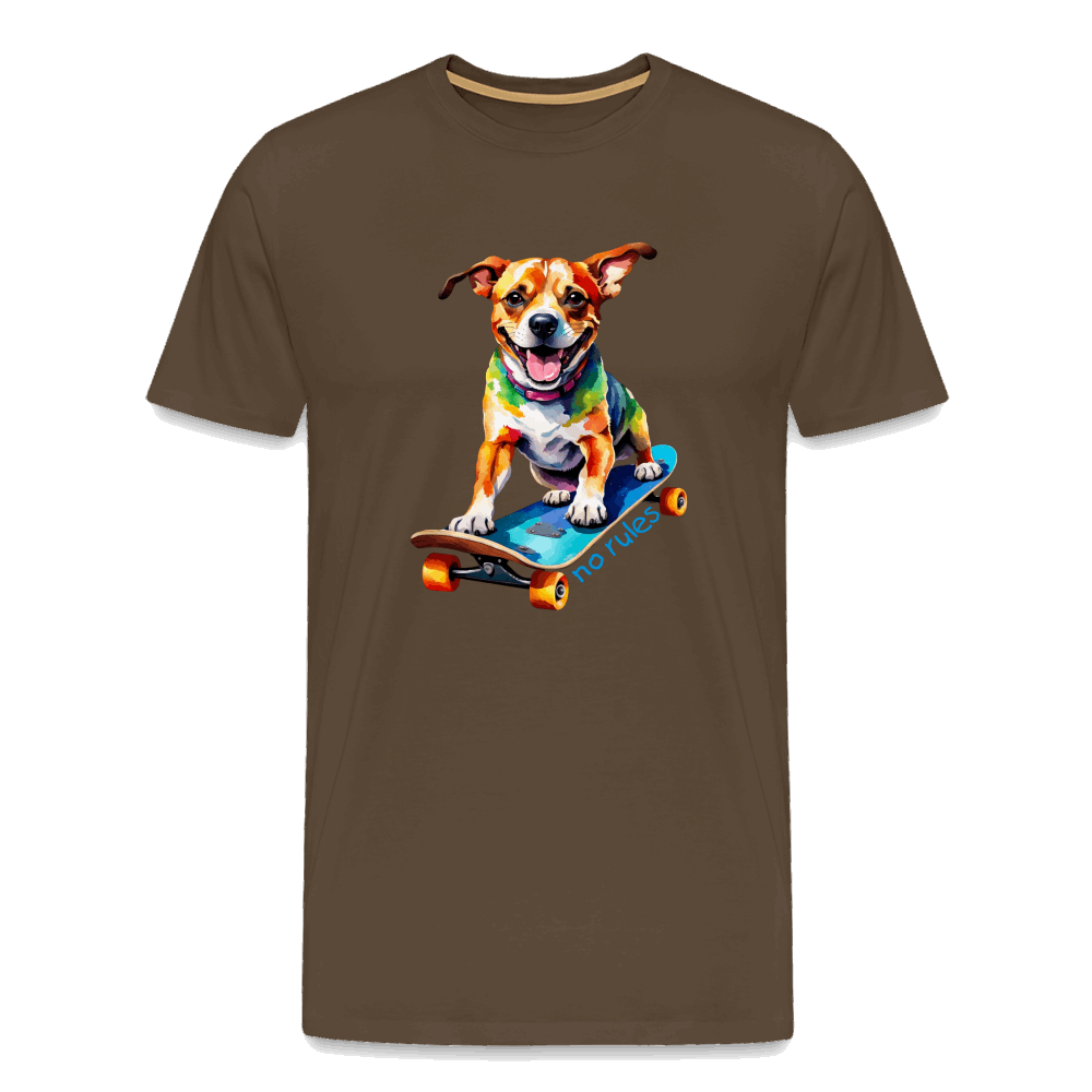 Happy Skater Dog Männer Premium T-Shirt - Edelbraun