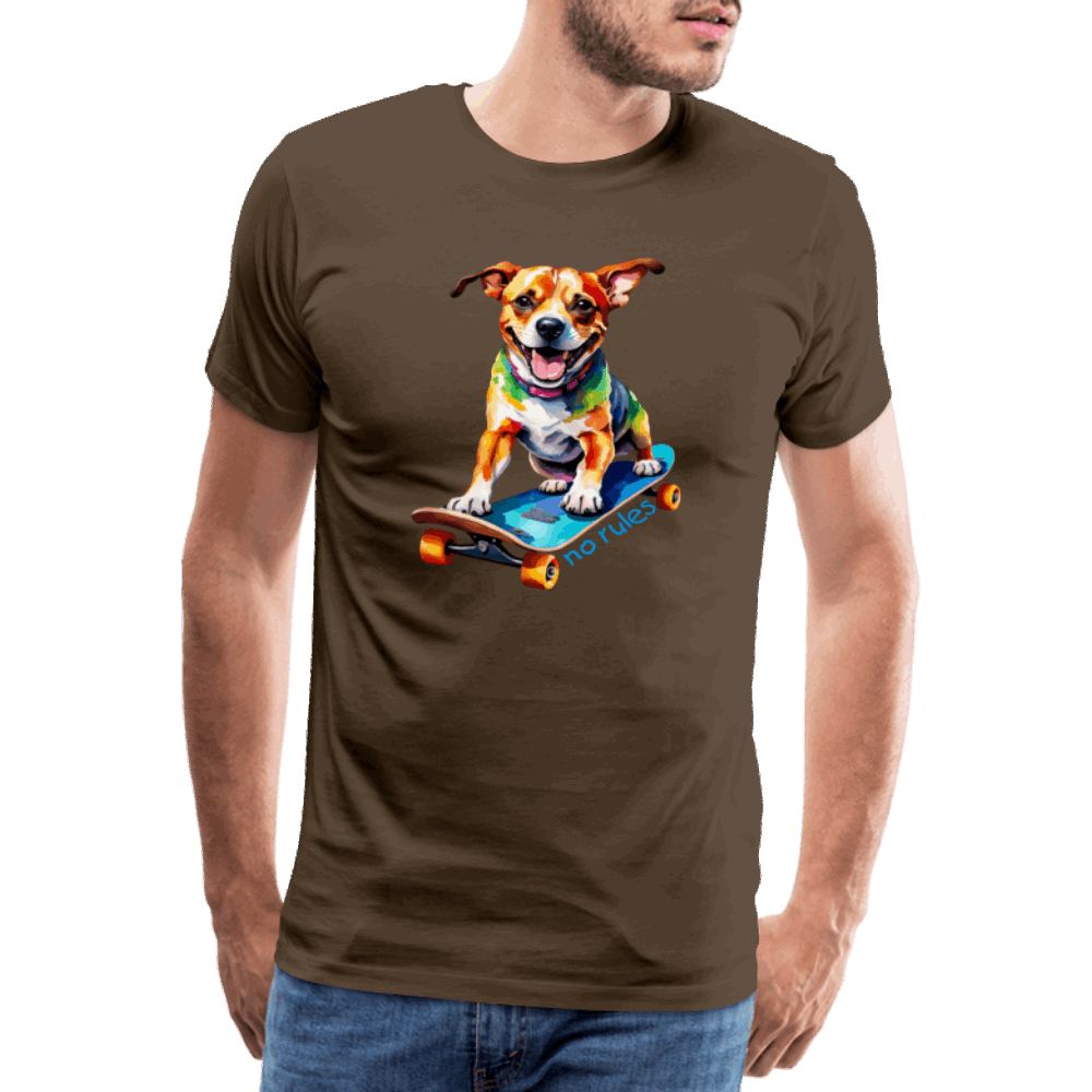 Happy Skater Dog Männer Premium T-Shirt - Edelbraun