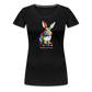 Happy Skater Hase Damen Premium T-Shirt - Schwarz