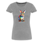 Happy Skater Hase Damen Premium T-Shirt - Grau meliert