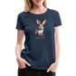 Happy Skater Hase Damen Premium T-Shirt - Navy