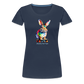 Happy Skater Hase Damen Premium T-Shirt - Navy