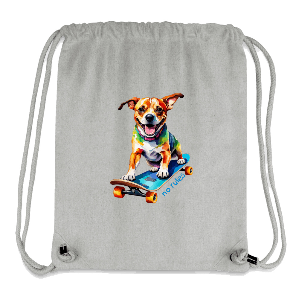 Skater Dog Stanley/Stella GYM BAG - Grau meliert