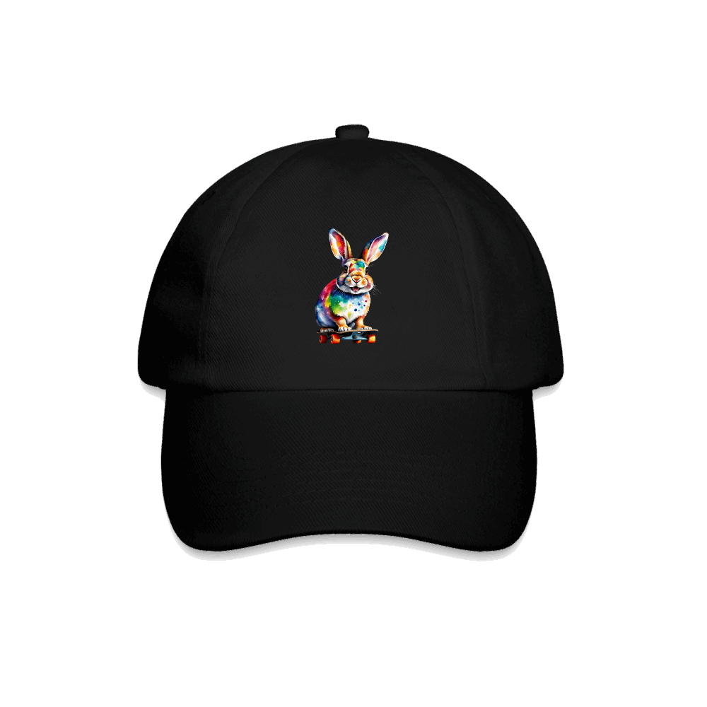 Happy Hase Baseballkappe - Schwarz/Schwarz