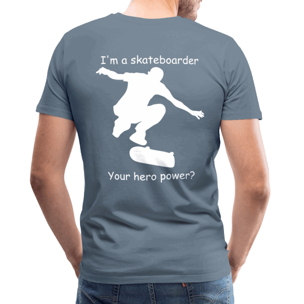 Hero Skater Männer Premium T-Shirt - Blaugrau