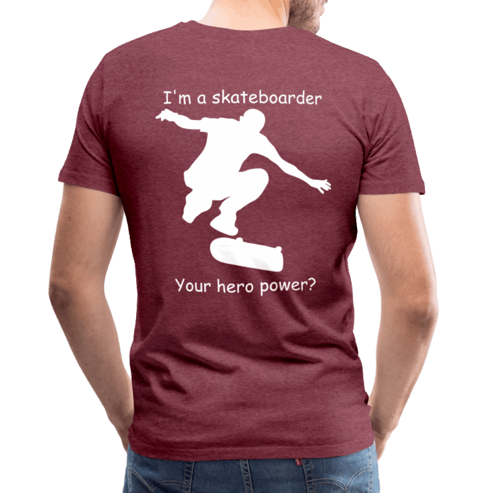 Hero Skater Männer Premium T-Shirt - Bordeauxrot meliert