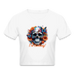 Cropped T-Shirt mit Totenkopf - Weiß