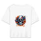 Cropped T-Shirt mit Totenkopf - Weiß