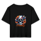 Cropped T-Shirt mit Totenkopf - Schwarz