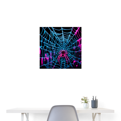 Poster 60x60 cm - Neon Witwe - Weiß