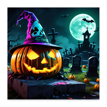 Poster 60x60 cm - Halloween - Weiß