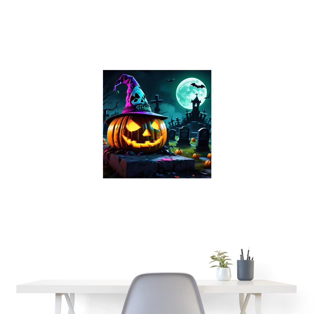 Poster 60x60 cm - Halloween - Weiß