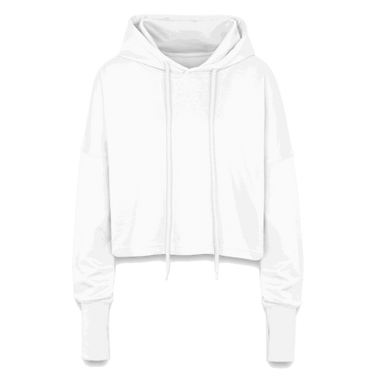 Cropped Frauen Hoodie - BOO! - Weiß