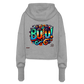 Cropped Frauen Hoodie - BOO! - Grau meliert