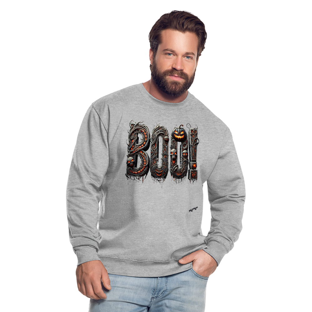 Unisex Pullover -  Grusel BOO! - Weißgrau meliert