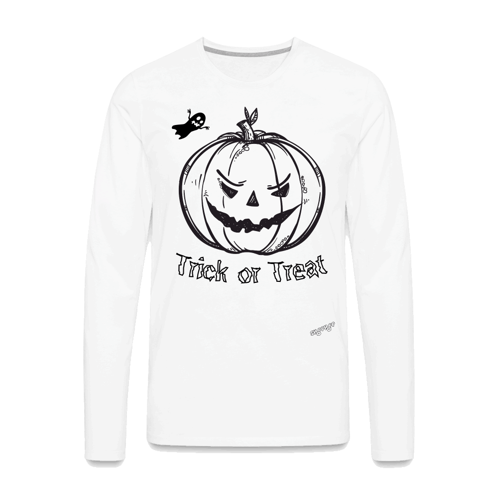 Männer Langarmshirt - Pumpkin - Weiß