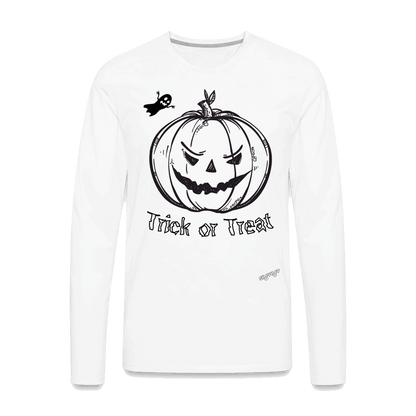 Männer Langarmshirt - Pumpkin - Weiß