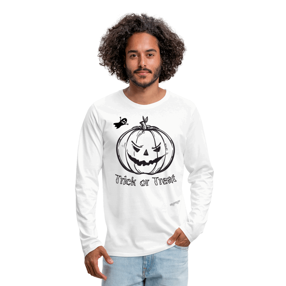 Männer Langarmshirt - Pumpkin - Weiß