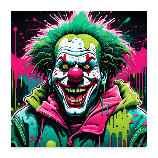 Poster 60x60 cm - Horror Clown - Weiß